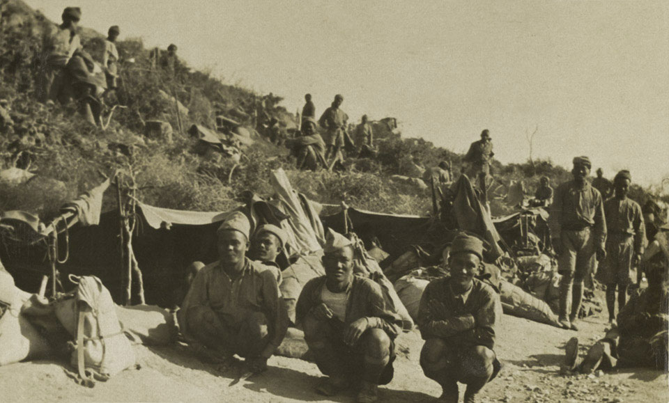 Soldados ANZAC durante la campaña de Gallipoli, 1915