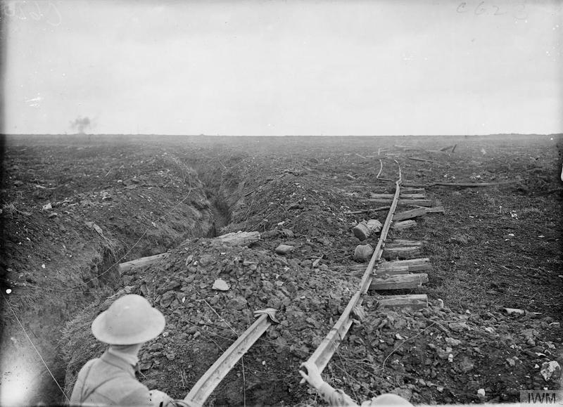 Campo de batalla del Somme destruido, trincheras 1916