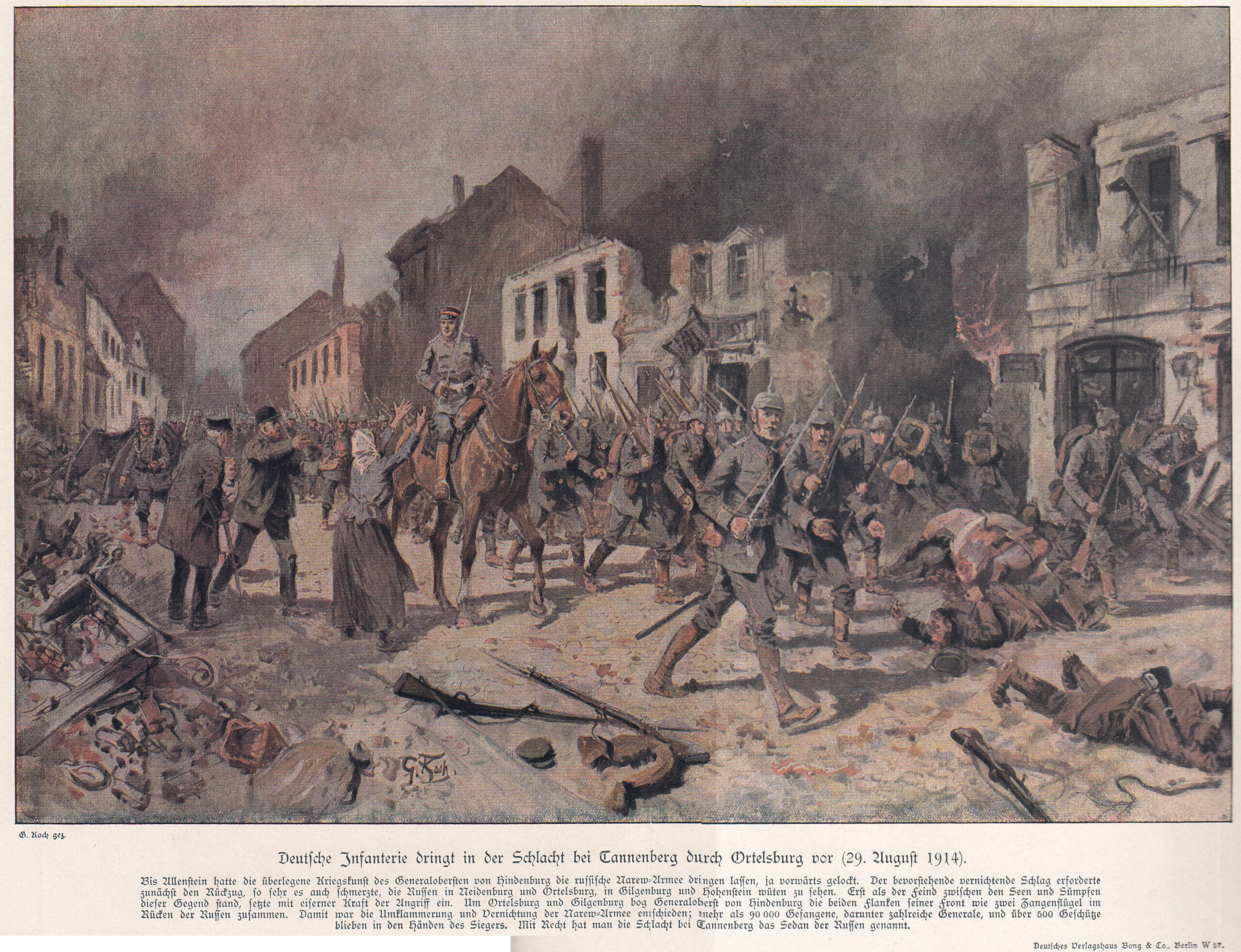 Infantería alemana en la Batalla de Tannenberg agosto 1914